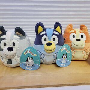 Squishmallows Bluey, Bingo, & Muffin Lot - Set of 3 Complete, Plush Toy